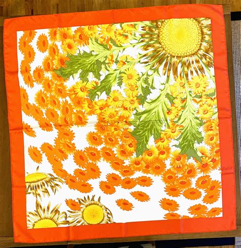 hermes hermès fleurs et carlines ii silk scarf|Hermes Silk Scarf Fleurs et Carlines Vintage RARE.